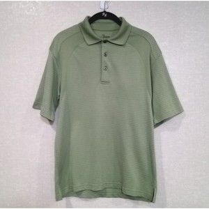 Grand Slam Golf OliveGreen With White Pinstripe Small Short Sleeve With Collar